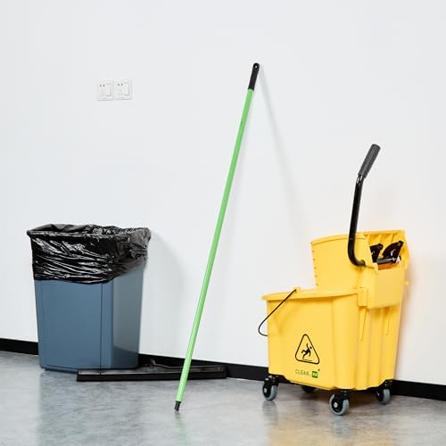 Image of Restaurantware-Handle ONLY: Clean Tek Professional 55 Inch Strip Washer Handle, 1 Ergonomic Holder for Squeegee - Squeegee Head and Strip Washers Sold Separately, Sturdy, Green Steel Wiper Holder