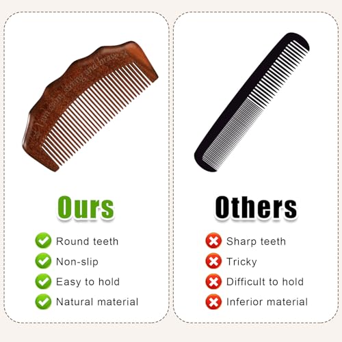 Peine de madera para cabello madera natural miniatura 5
