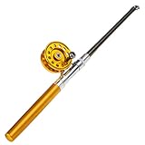 Saim Fishing Rod 36In(3Ft) Mini Portable Pocket Aluminum Alloy Fish Rod Pen - Great Gift for Father Husband Man Son