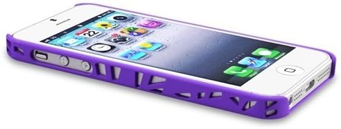 eForCity Snap-on Case Compatible with Apple iPhone 5, Dark Purple Bird Nest Rear
