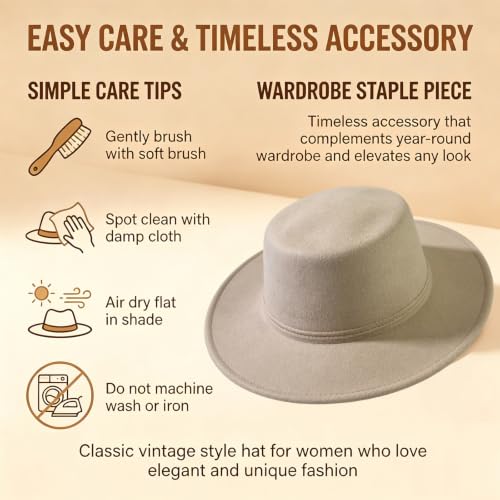 Image of Fedora Flat Hat Classic Wide Brim Cap Panama Style Jazz Hat for Wedding Party Talent Performance Xmas Gift Unisex