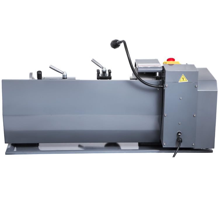 Tornio da tavolo in metallo da 210 x 400 mm con superficie di lavoro allungata, regolazione della velocità a due livelli nell'intervallo di 50-1250/100-2500 giri/min, mandrino di serraggio ad alta