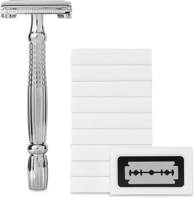 Amazon Brand - Solimo Double edge classic razor with 100 blades