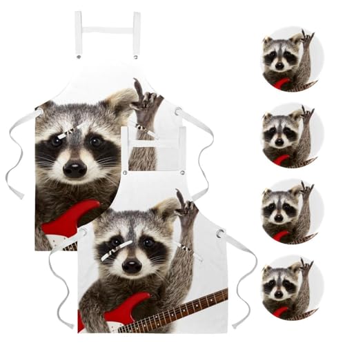 Tablier de serveuse rock pour restaurant et pâtisserie à la maison avec broches