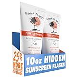 Hidden Flask For Liquor Set β (20 oz Total) 2 10oz Sunscreen Flasks To Hide Booze & Disguise Container for Liquor Secret Flasks for Alcohol Includes Funnel & Leak-Proof Seals by Classy Wino