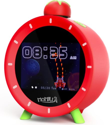 Image of MOMILLA Kids Alarm Clock for Bedrooms, Visual Timer with 2.8 inch LCD Display 4 Alarms, Digital Clock with White Noise Sound Machine for Heavy Sleepers Kids, Christmas Birthday Gifts for Girls Boys