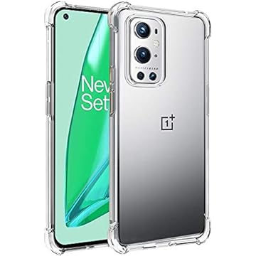 Folmeikat Capa Oneplus 9 Pro, capa 1+9 Pro para homens e mulheres, capa antiqueda à prova de choque de TPU macio de duas cores para Oneplus 9 Pro 6,7 polegadas (transparente) (transparente)
