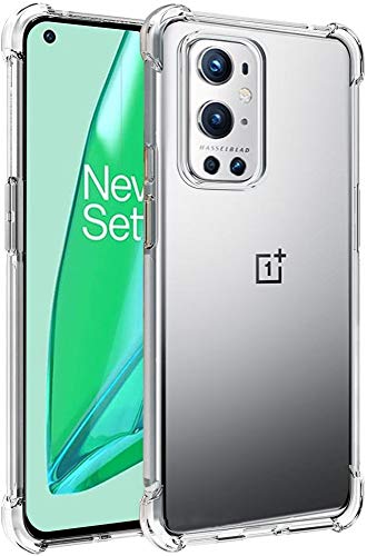 Folmeikat Capa Oneplus 9 Pro, capa 1+9 Pro para homens e mulheres, capa antiqueda à prova de choque de TPU macio de duas cores para Oneplus 9 Pro 6,7 polegadas (transparente) (transparente)