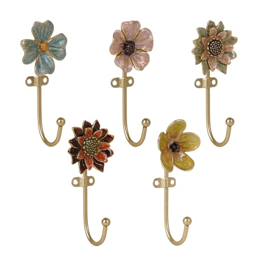 SOFFEE DESIGN Set of 5 Floral Wall Hooks, French Garden