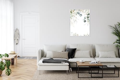 Poster feuilles d'eucalyptus encadré pour rafraîchir un mur vide - 6
