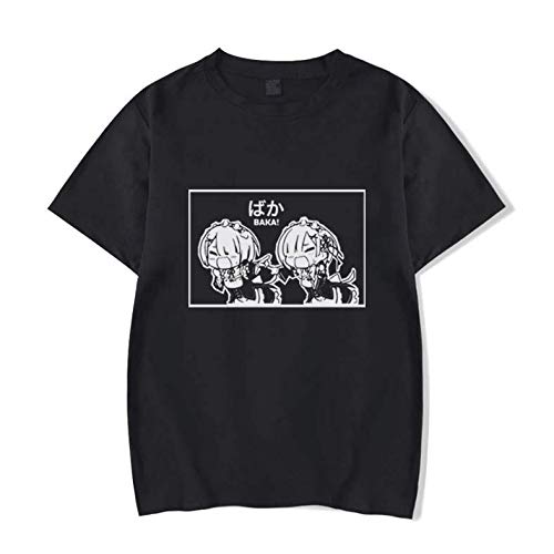 Camiseta Básica Unissex Algodão Re:Zero Ram Rem Baka Anime (Cinza, GG)