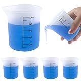 4 Pack Reusable Silicone Measuring Cups,100ml Laundry Detergent Dispenser,Liquid Measuring Cups for Laundry Room,Bathroom,Dormitory,DIY,Art & Craft