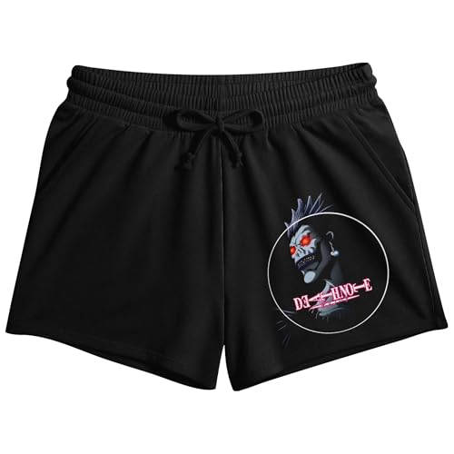 Death Note Character Womens Black Lounge Shorts-Large