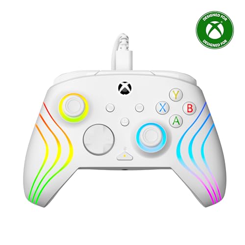 Turtle Beach Afterglow Wave Controller Weiß Wired RGB Gaming Controller – Lizenziert für Xbox Series X oder S, Xbox One und Windows
