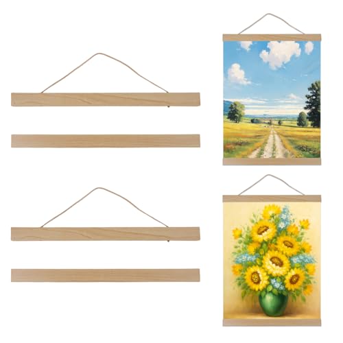 2 Piezas Colgador para Carteles de Madera, 31 cm Barra Magnética para Pósteres, Colgador de Cartel Magnético, Marco Magnetico Poster, Colgadors para Póster, para Pósters, Fotografías, Obras de Arte
