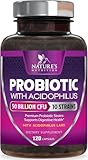 Probiotics 50 Billion CFU per Serving - 10 Strains + Prebiotics - Digestive Health, Gut & Immune Support - Supports Occasional Constipation, Gas & Bloating for Women & Men Shelf Stable - 120 Capsules