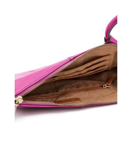 Image of HOBO Sable Leather Wristlet Clutch with Circular Handle, Zippered Closure, Credit Card Organizer, & Interior Zip Pocket