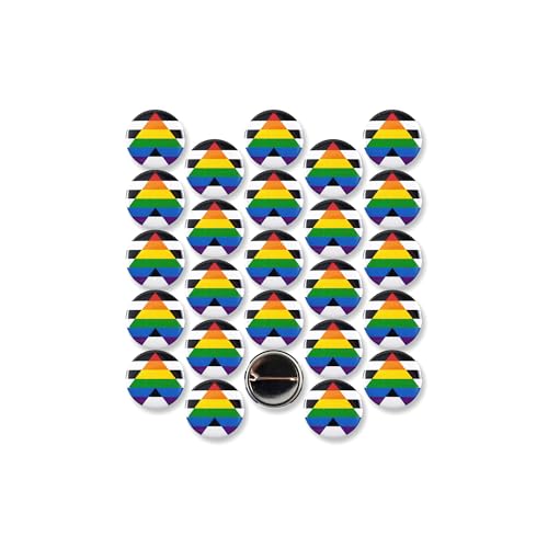 Boutons droits Ally Pride drapeau LGBTQ+ 2.5 cm lot de 25