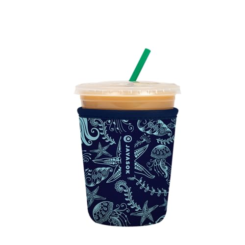 Sok It Java Sok Iced Coffee & Cold Soda Insulated Neoprene Cup Sleeve (Ocean Oasis, Small: 16-20oz)
