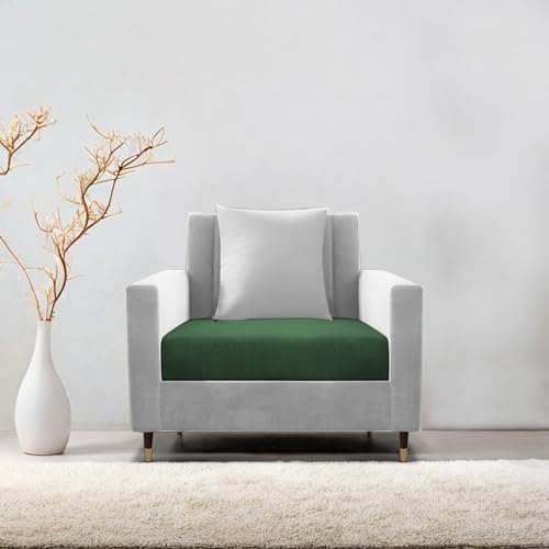 Image of Casaliving Garcia 1 Seater Sofa Set for Living Room (Green Grey Colour) Premium Fabric Sofa