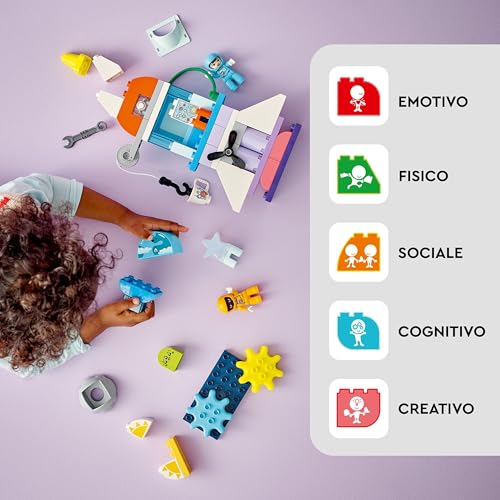 DUPLO Avventura dello Space Shuttle 3 in 1, Astronave Giocattolo da Costruire, Gioco Educativo per Bambini e Bambine da 3 Anni in su, Razzo Spaziale Didattico per i Fan della Scienza 10422 - Lego - Immagine 2