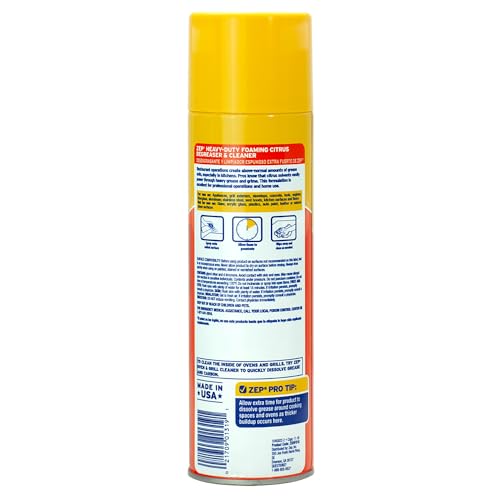Zep Heavy-Duty Foaming Citrus Degreaser & Cleaner - 18 Oz. (Case of 6) - ZUHFD186 - Pro-Trusted Citrus Formula Cuts Through Grease & Grime with Ease - Thumbnail 3