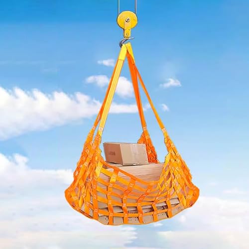 1m 2m 3m 4m Cargo Lifting Nets - Lifting Cargo Basket Net for Hoisting - Cargo Handling Equipment for Trailer Trucks -Strong Load-Bearing Material Handling Straps(8.2ft - 5.9in mesh (Load 1 ton))