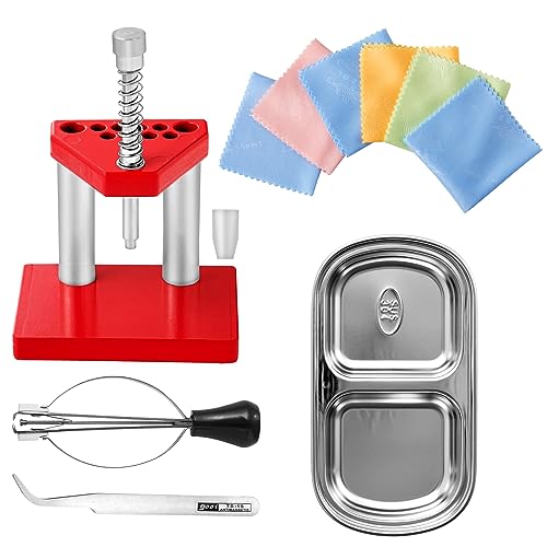 fisima Watch Pullers Remover Lifter Puller Plunger Remover Set + 3pcs Cleaning Cloth + Tweezer + Metal Divided Plate