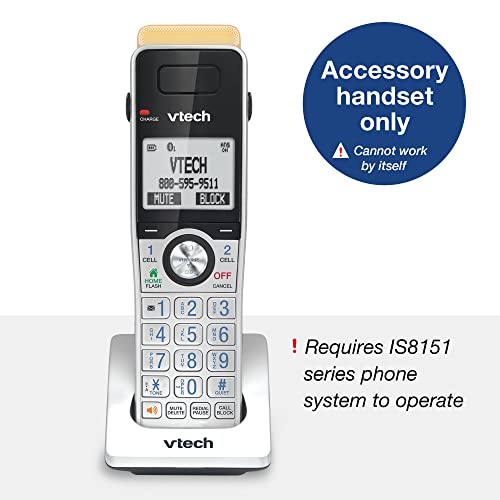 Image of VTech IS8101 Accessory Handset for IS8151 Phones with Super Long Range up to 2300' DECT 6.0,Call Blocking,Connect to Cell,Headset jack,Belt-clip,Power backup,Intercom & Expandable to 12 HS (Pack of 4)