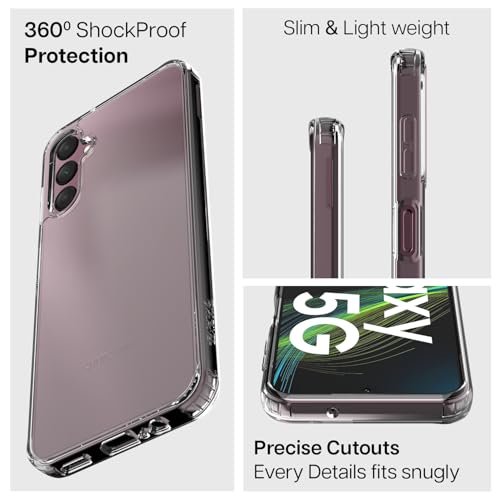 Image of KAPAVER Hybrid Shockproof Back Cover Case Compatible with Samsung Galaxy A14 (PC+TPU) (Clear)