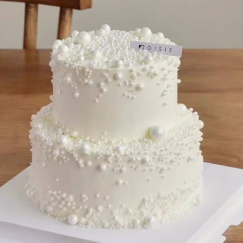 Essbare Süßigkeiten 14mm 120g weiße Perle Süßigkeiten Kuchen Dekoration Kuchen Top Geburtstag Hochzeit Halloween Thanksgiving Weihnachtskuchen Cupcake Dim Sum Eis Dekoration