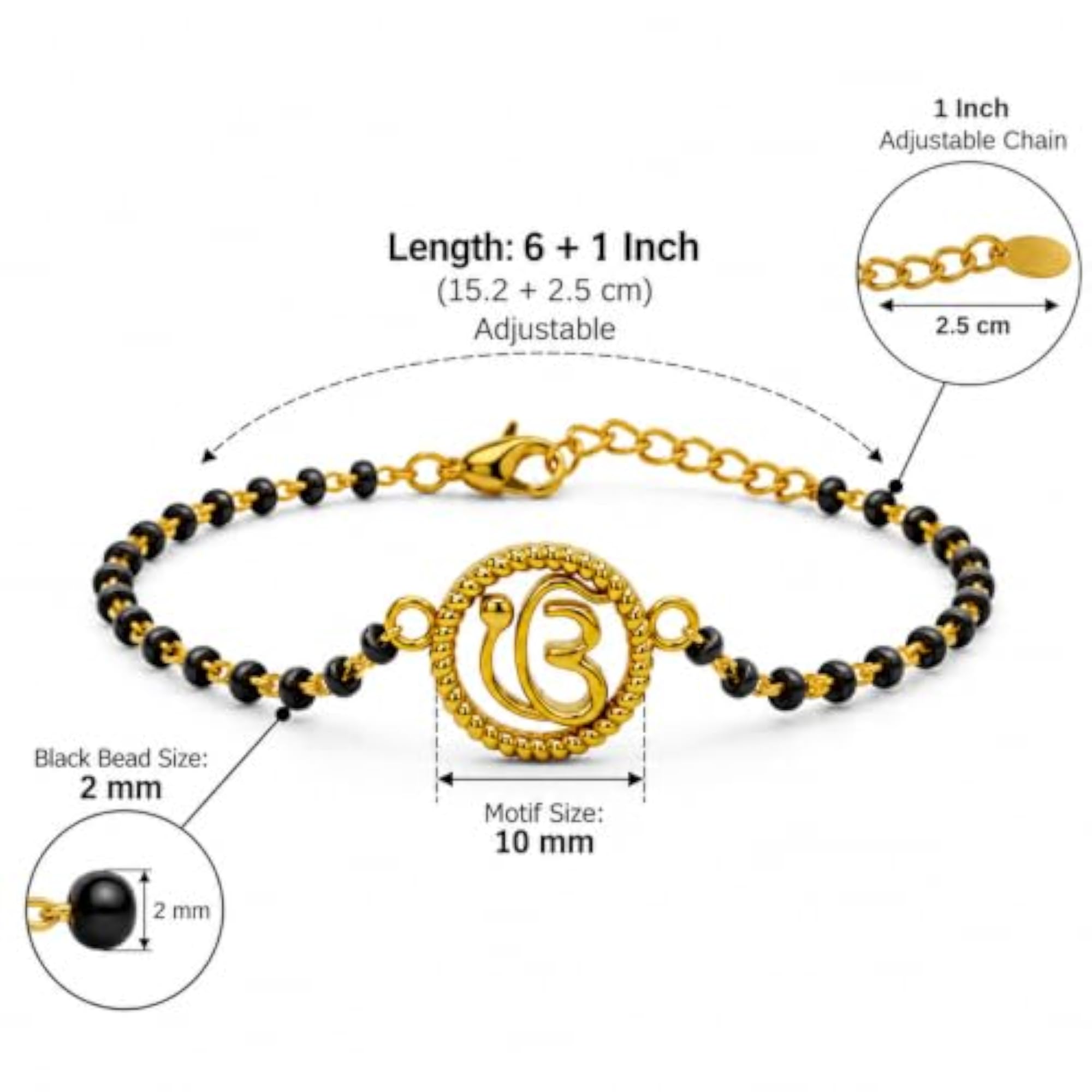 22KT Gold Vermeil Plated Silver Ek Onkar Unisex Bracelet