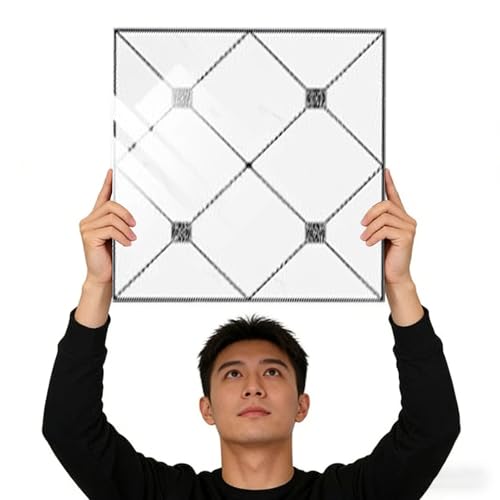 �V��^�C�� PVC�t�H�[���V��^�C�����ȔS���A30 x 30 cm�͑��嗝�΃X�e�b�J�[�A�h��& DIY�V��p�l���Ђъ���&������J�o�[(E,60pcs)
