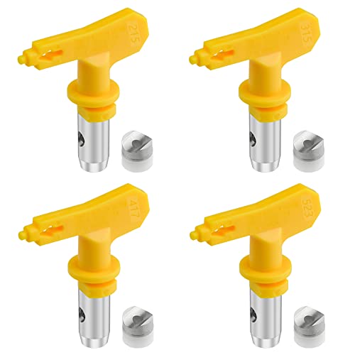 XINMEIWEN 4Stück Reversible Sprühdüsen Tipps Airless Lacksprühdüsen Düsen Pistolen Airless Sprühmaschinenteile für Häuser Gebäude Decks oder Zäune
