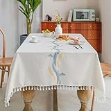 Mantel de lino nórdico de algodón de 90 ~ 300 cm, mesa de comedor, lavable, decorativa, rectangular, redonda, cumpleaños-Zb0052-lh-140 x 200 cm