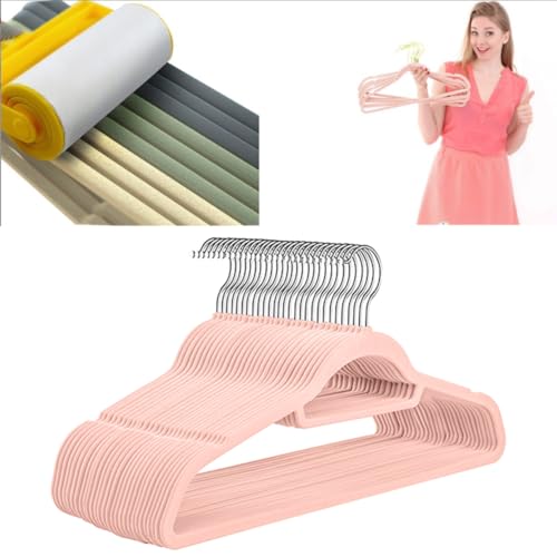 Rutschfeste Samt-Kleiderbügel, platzsparend, mit maximalem Halt, ideal für Schränke, Filzmaterial, perfekt für die Aufbewahrung von Kleidung und Schrankmanagement