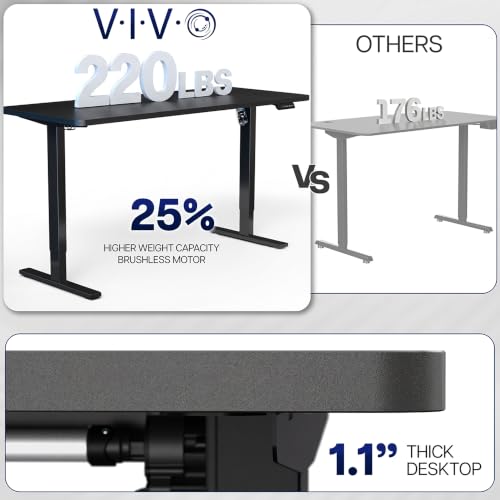 Image of VIVO Black 71 x 30 in Standing Desk, DESK-KIT-1G6-P3B-71 | Electric, Holds 220 lbs, Sit Stand, Height Adjustable, Cable Tray, Full-Size Mouse Pad, Office Furniture, Gray Frame
