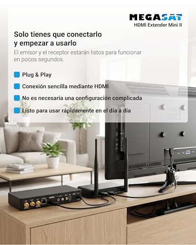 Extensor HDMI inalámbrico Megasat Premium II de 200m Full HD 5