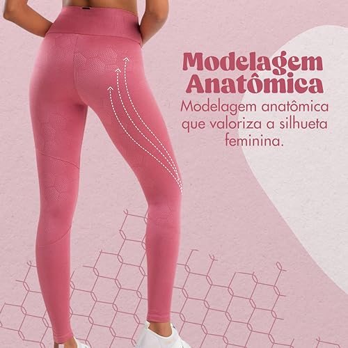 Calça Legging Academia Legging Cintura Alta Legging Fitness She by Mash Feminina | Rosa | GG