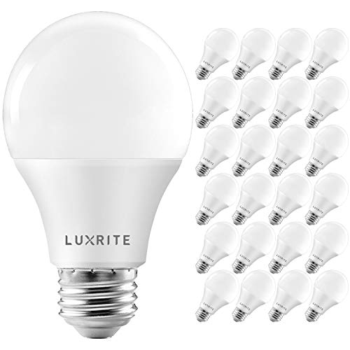 Luxrite A19 LED Bulb 75W Equivalent, 1100 Lumens, 2700K Soft White, Dimmable Standard LED Light Bulbs 11W, Enclosed Fixture Rated, Energy Star, E26 Medium Base - Indoor and Outdoor (24 Pack)