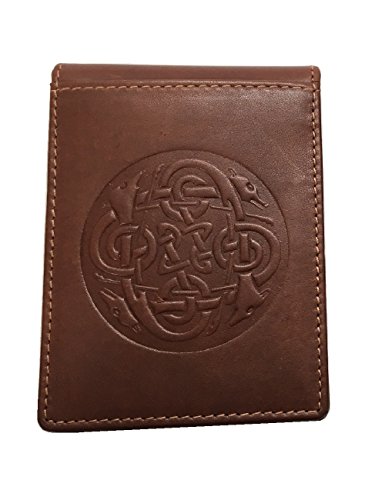Biddy Murphy Celtic Money Clip & Bifold Wallet, Embossed Eternity Knot Design Real 100% Leather Made in Ireland