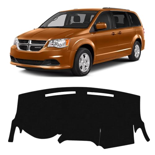 KUST Black Dash Cover for Dodge Grand Caravan 2011-2020(SE,SXT,GT)/Chrysler Town & Country 2011-2016 Polyester Dashboard Cover Non-Slip Center Console Dash Cover Accessories for Grand Caravan