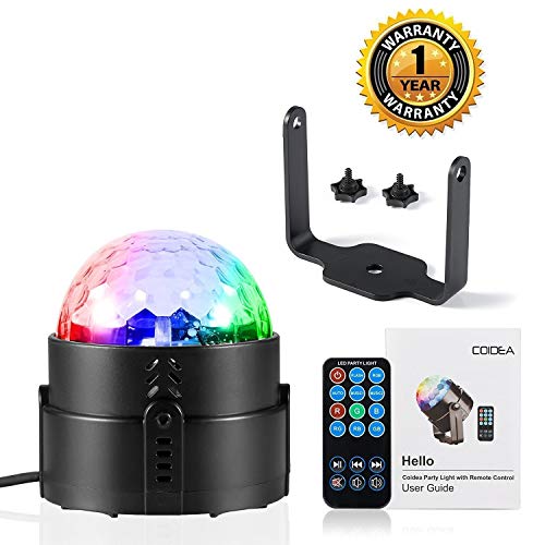 Coidea E-CBT-DJ023-US Disco Ball Disco Lights-Coidea Party Sound Activated Storbe Light With Remote Control Dj Lighting,Led 3W Rgb Light Bal, Dance Lightshow For Halloween Home Room Parties Kids Birthday Wedding Show thumb #5