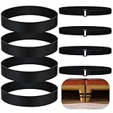 Frienda 8 Pcs Sectional Couch Connectors for Sofa Sliding 4 Black Stretchy Rubber Bands & 4 Black Adjustable Hook & Loop Straps to Keep Sofa Legs Together Easy to Install Fits Most Sofas
