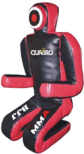 QUADRO-MMA Martial Arts Grappling Dummy Black/Red Jiu Jitsu Punching Bag - 70 inches