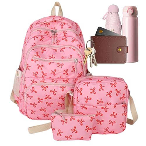 Sac à dos femme mignon à nœud papillon idéal pour voyage et avion