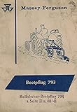  Massey-Ferguson Beetpflug 793. Betriebsanleitung und Ersatzteilliste