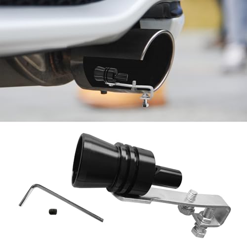 RGOAANC Car Turbo Whistle, Exhaust Whistle, Aluminum Car Turbo Sound Simulator, Universal Modification Accessories Vehicle Blow Valve Tip Metal Simulation Muffler for Most Cars Sedans Motorcycles (L)