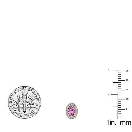 Dazzlingrock Collection 6X4mm Each Oval Gemstone & Round White Diamond Womens Halo Stud Earrings, 10K Solid Yellow Gold2