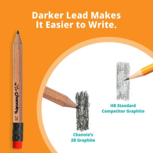 Channie's Easy To Hold Wooden Lead 2B Graphite Pre-Sharpened Pencils For Children With Pencil Sharpener, Wood, 2 Pack (10 Pencils) #TOP4